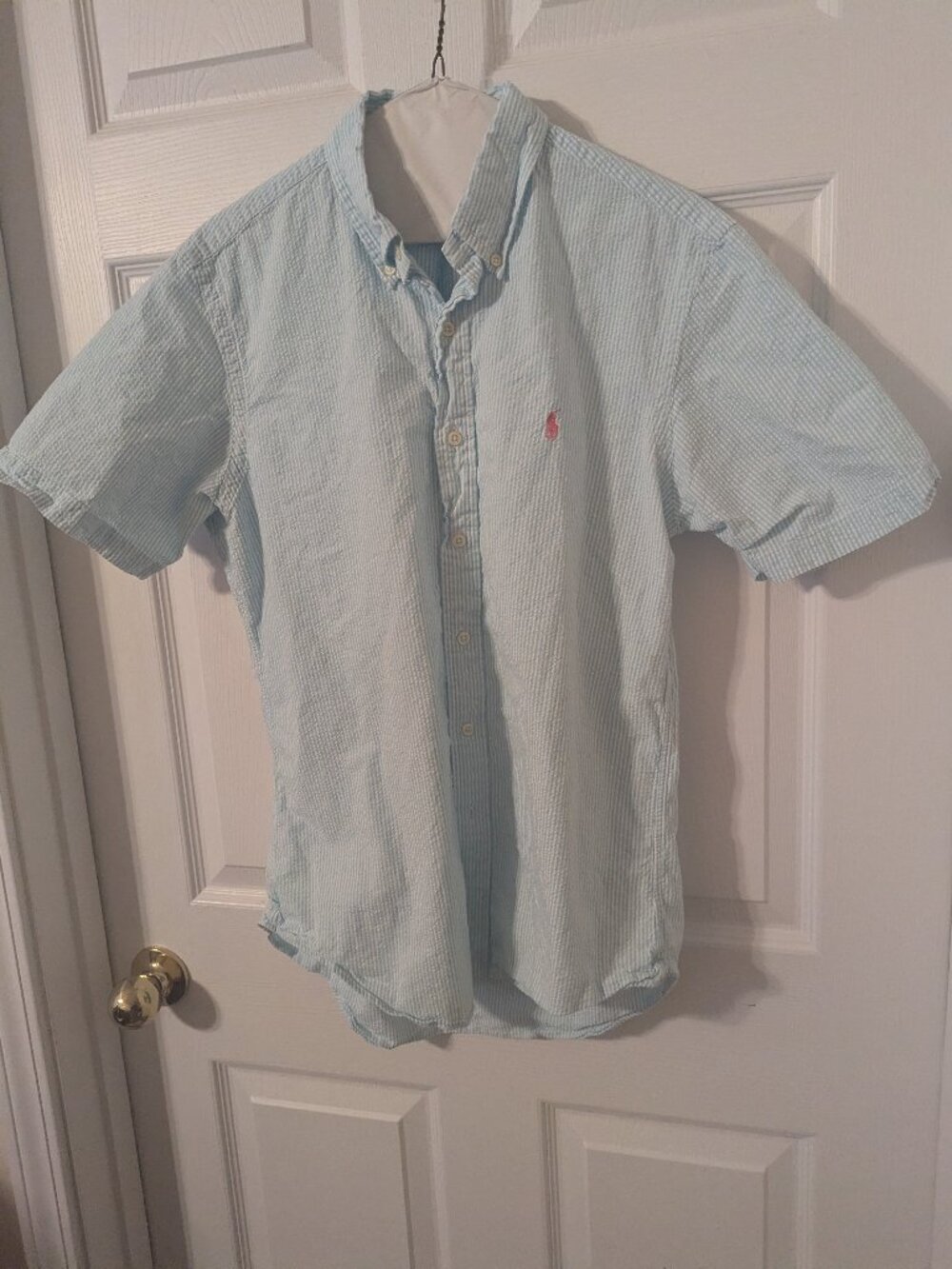 Men's Ralph Lauren short sleeve, seer sucker, Med, $10.